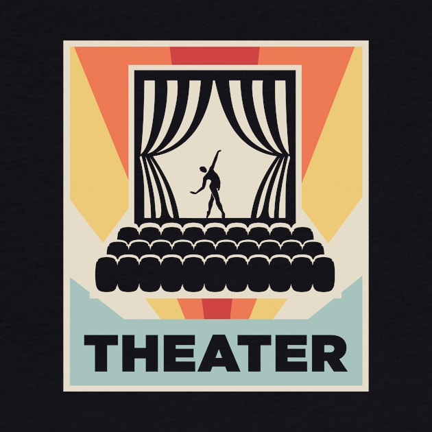 Vintage 70s Style Theater Poster by MeatMan